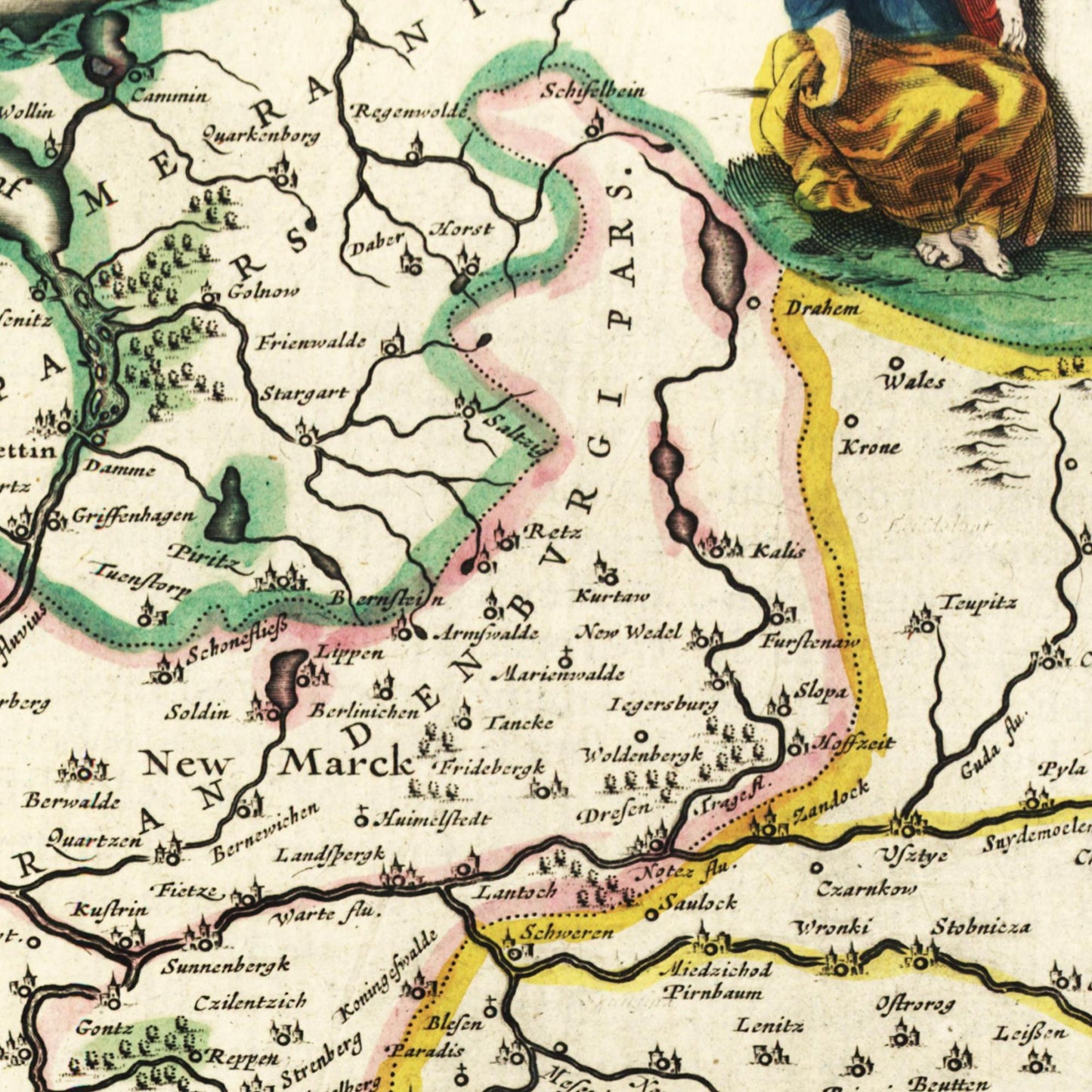 Historische Landkarte Polen um 1647
