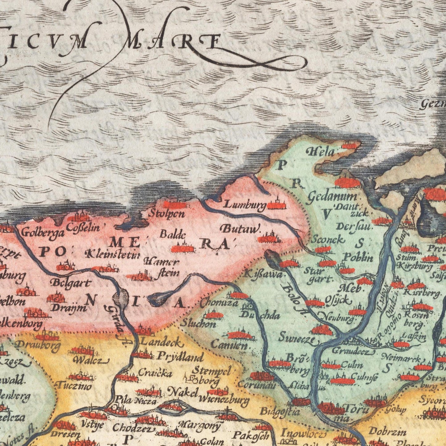 Historische Landkarte Polen um 1570