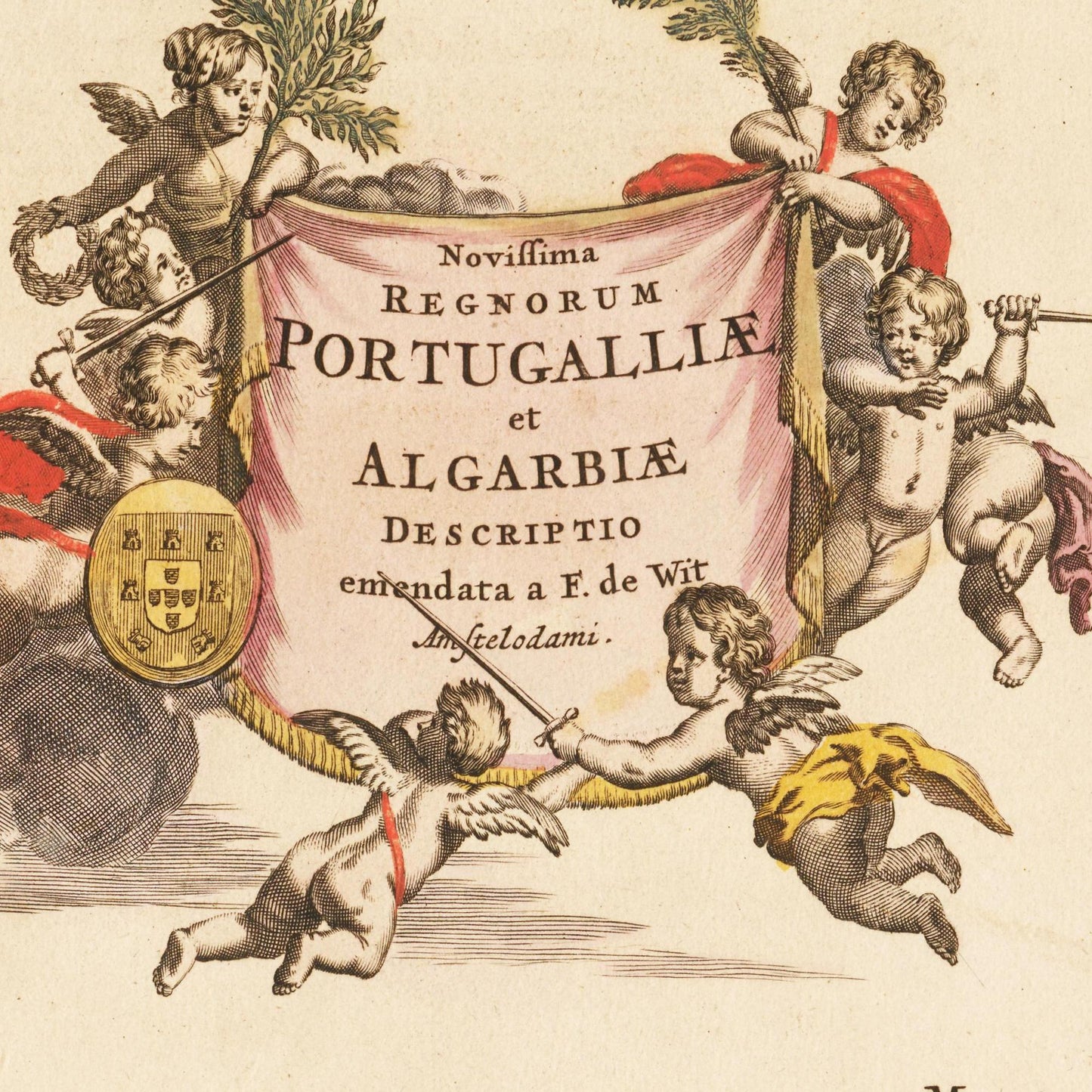 Historische Landkarte Portugal um 1698