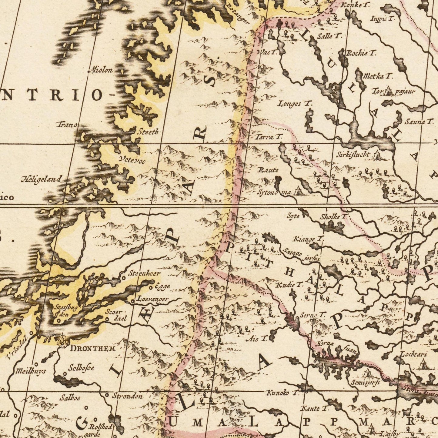 Historische Landkarte Schweden um 1698
