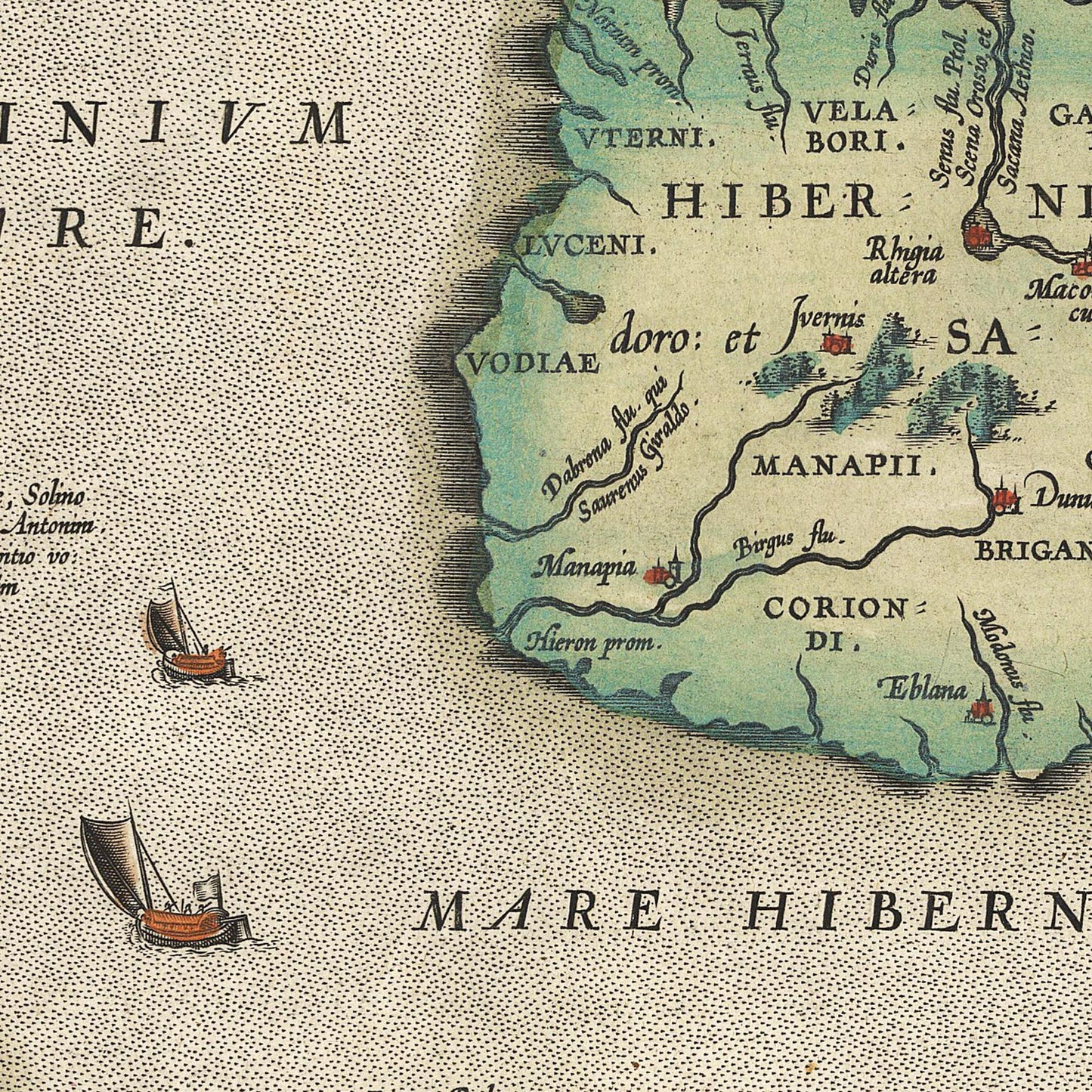 Historische Landkarte Historisches Britannien um 1595
