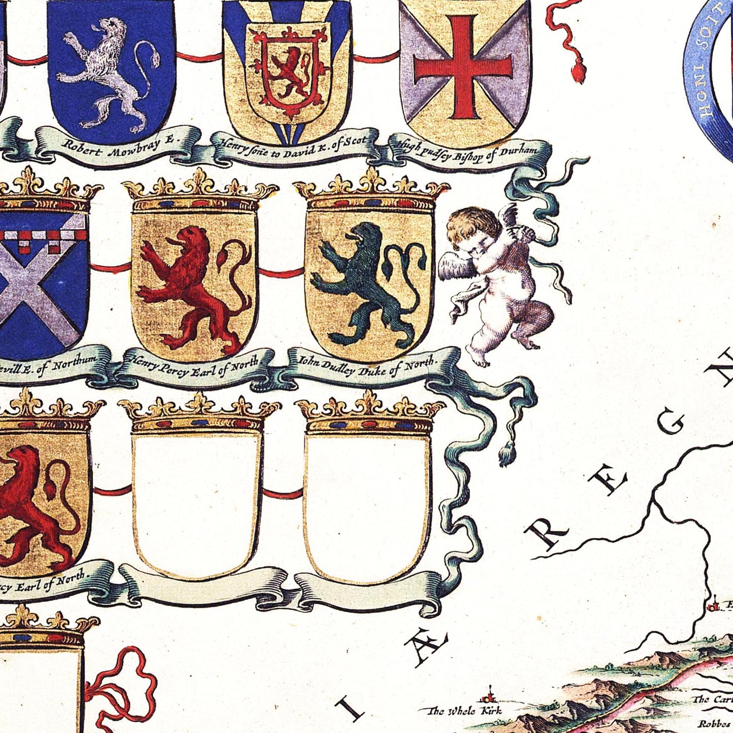 Historische Landkarte Northumberland um 1646