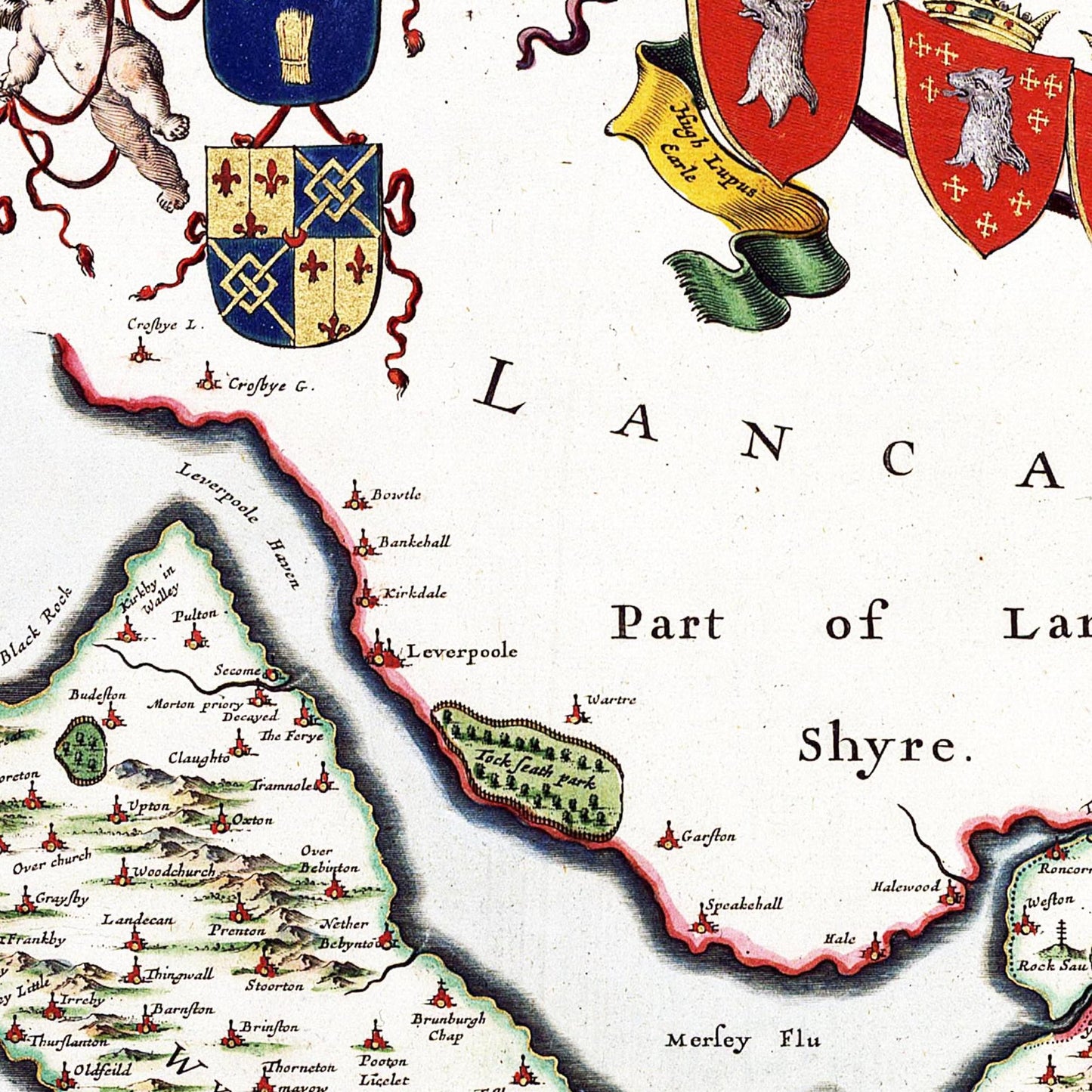 Historische Landkarte Cheshire um 1646
