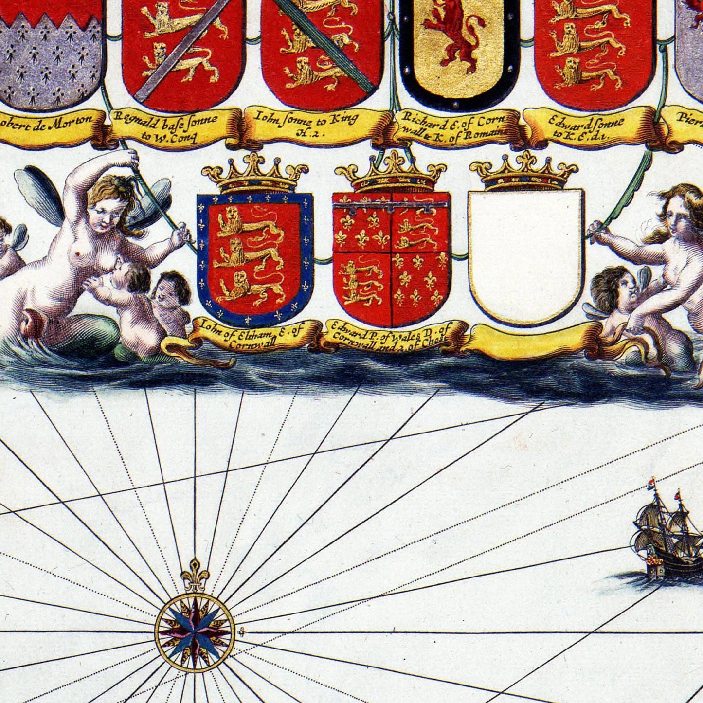Historische Landkarte Cornwall um 1646