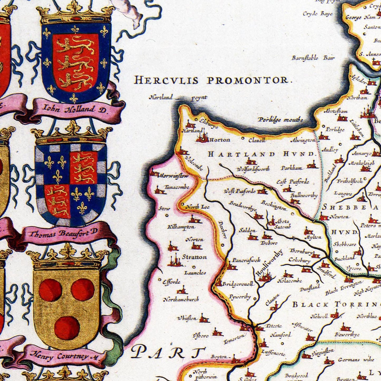 Historische Landkarte Devon um 1646