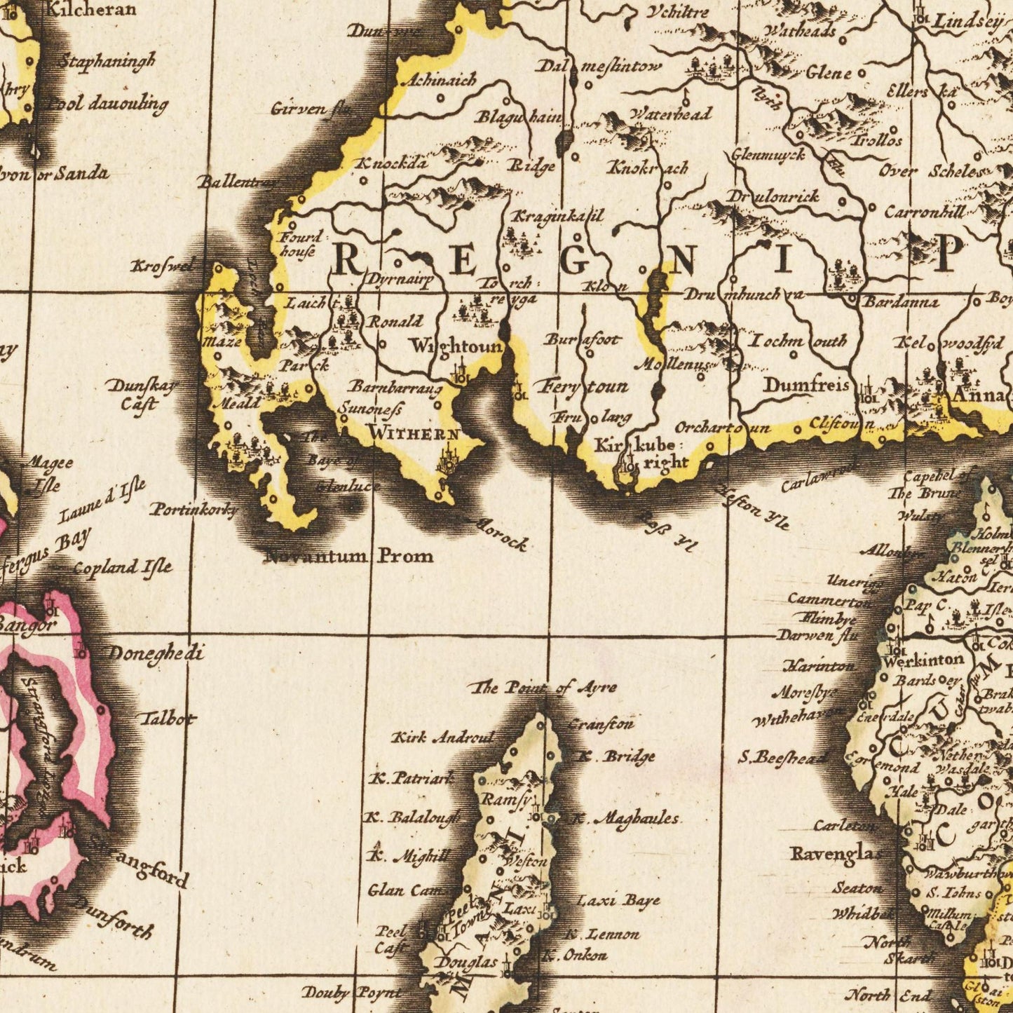 Historische Landkarte England um 1698