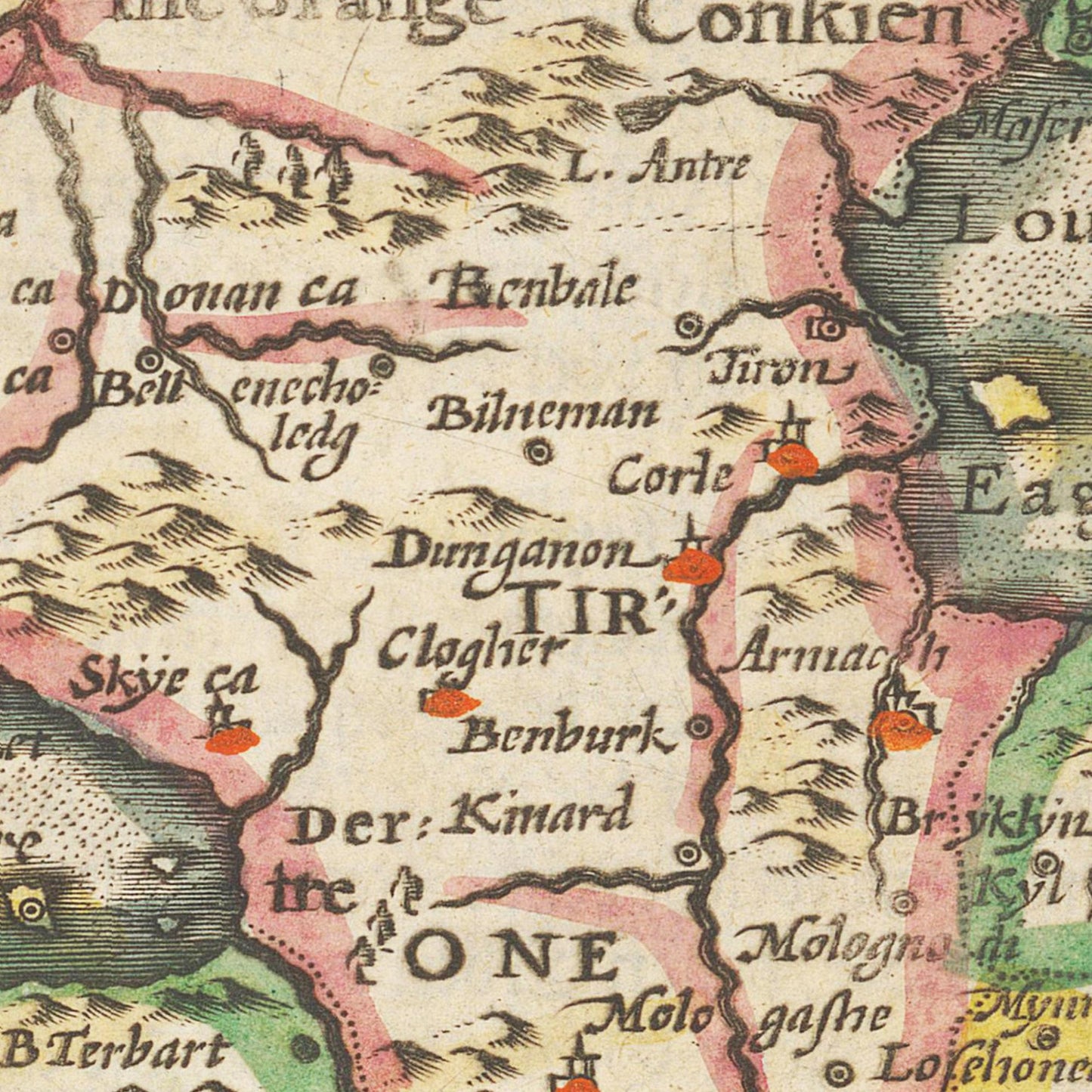 Historische Landkarte Dublin um 1609