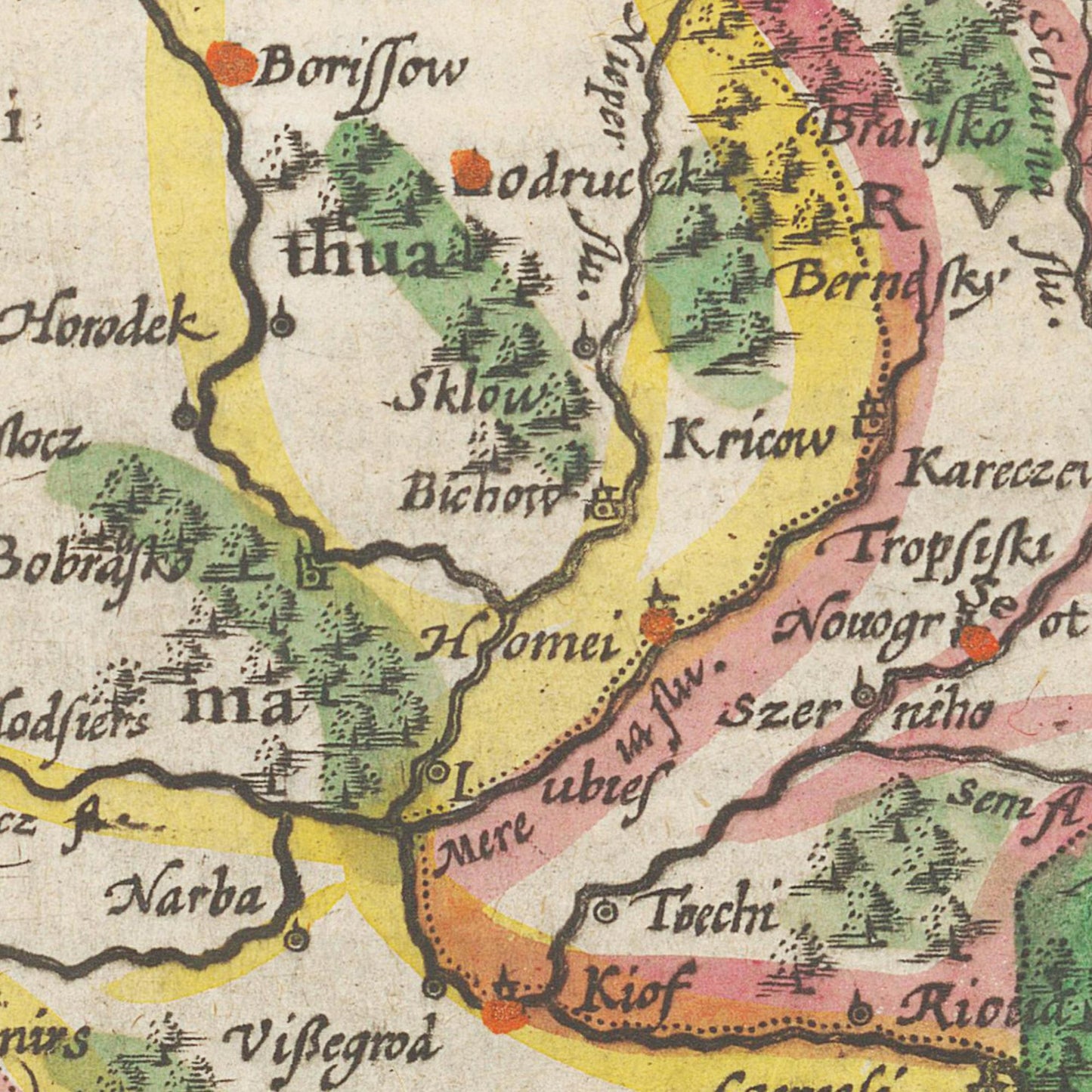 Historische Landkarte Ukraine um 1609