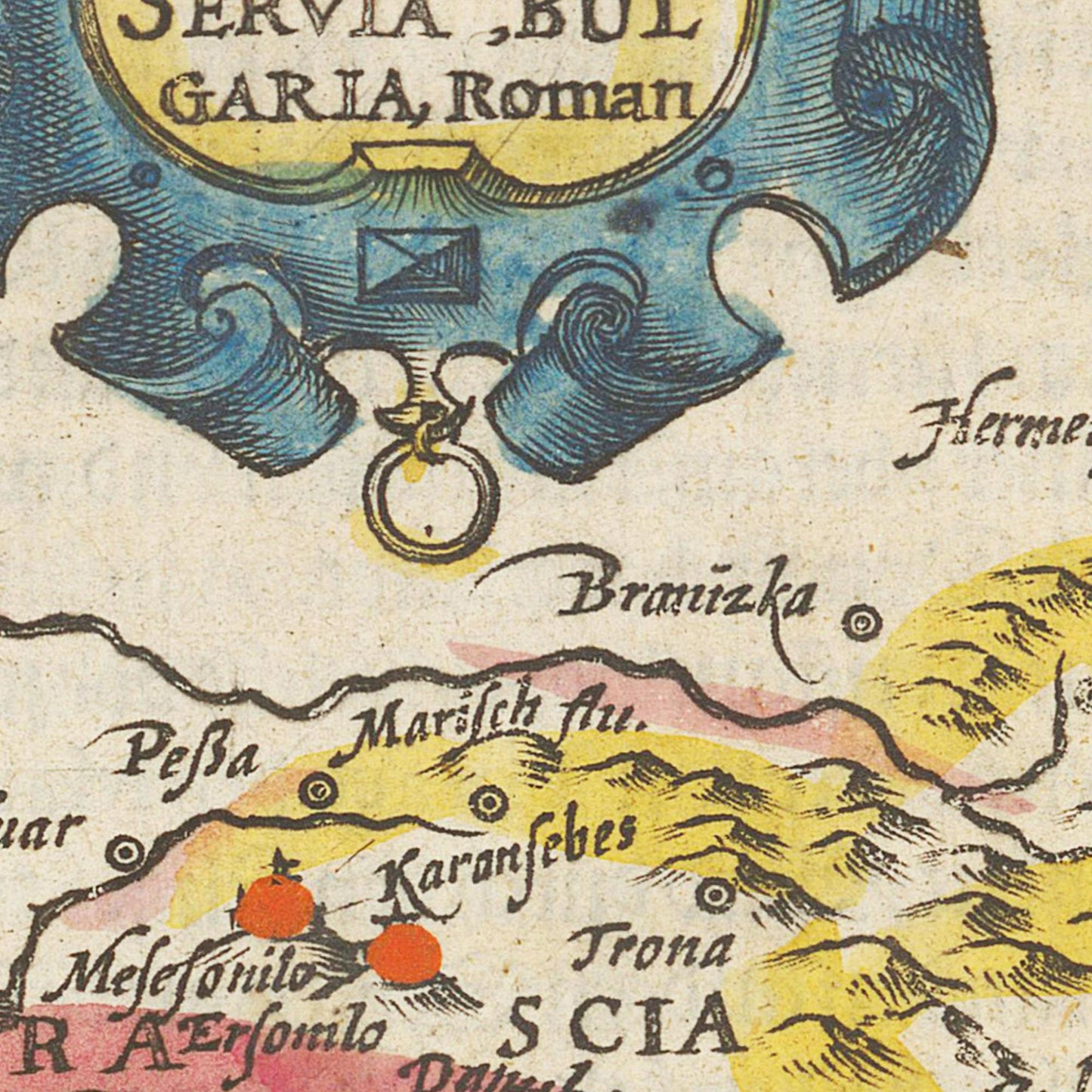 Historische Landkarte Wallachei um 1609