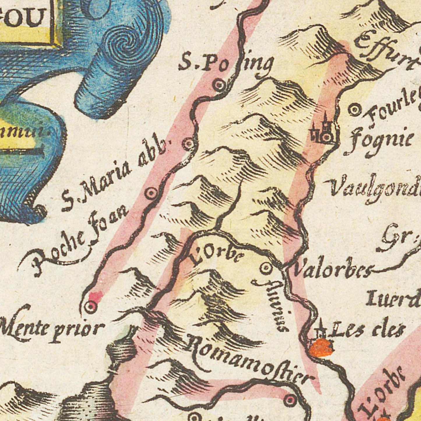 Historische Landkarte Wiflisburgergau um 1609