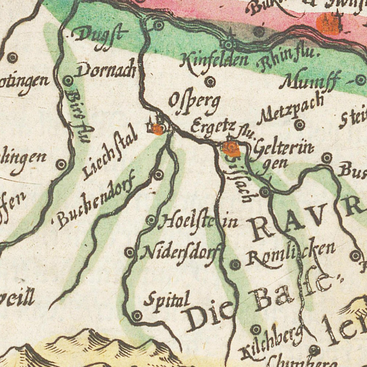 Historische Landkarte Zürichgau um 1609