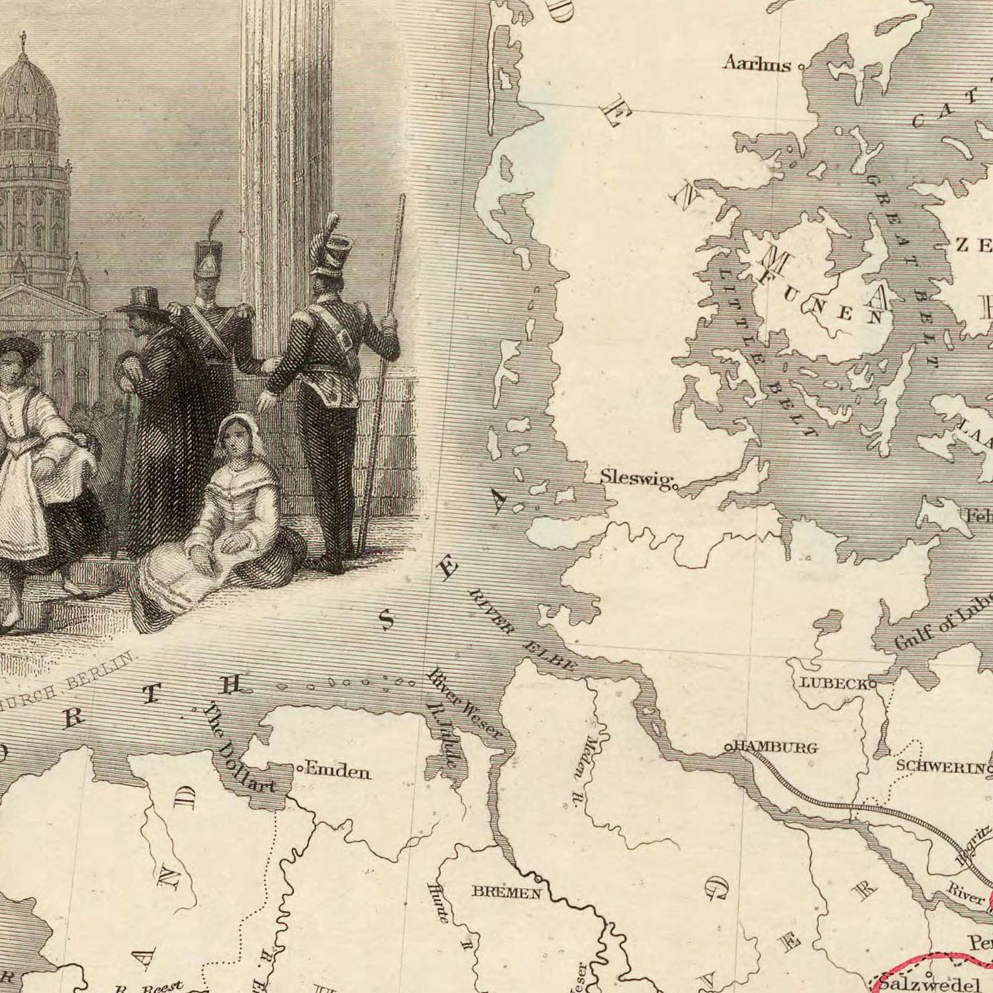 Historische Landkarte Preußen um 1850