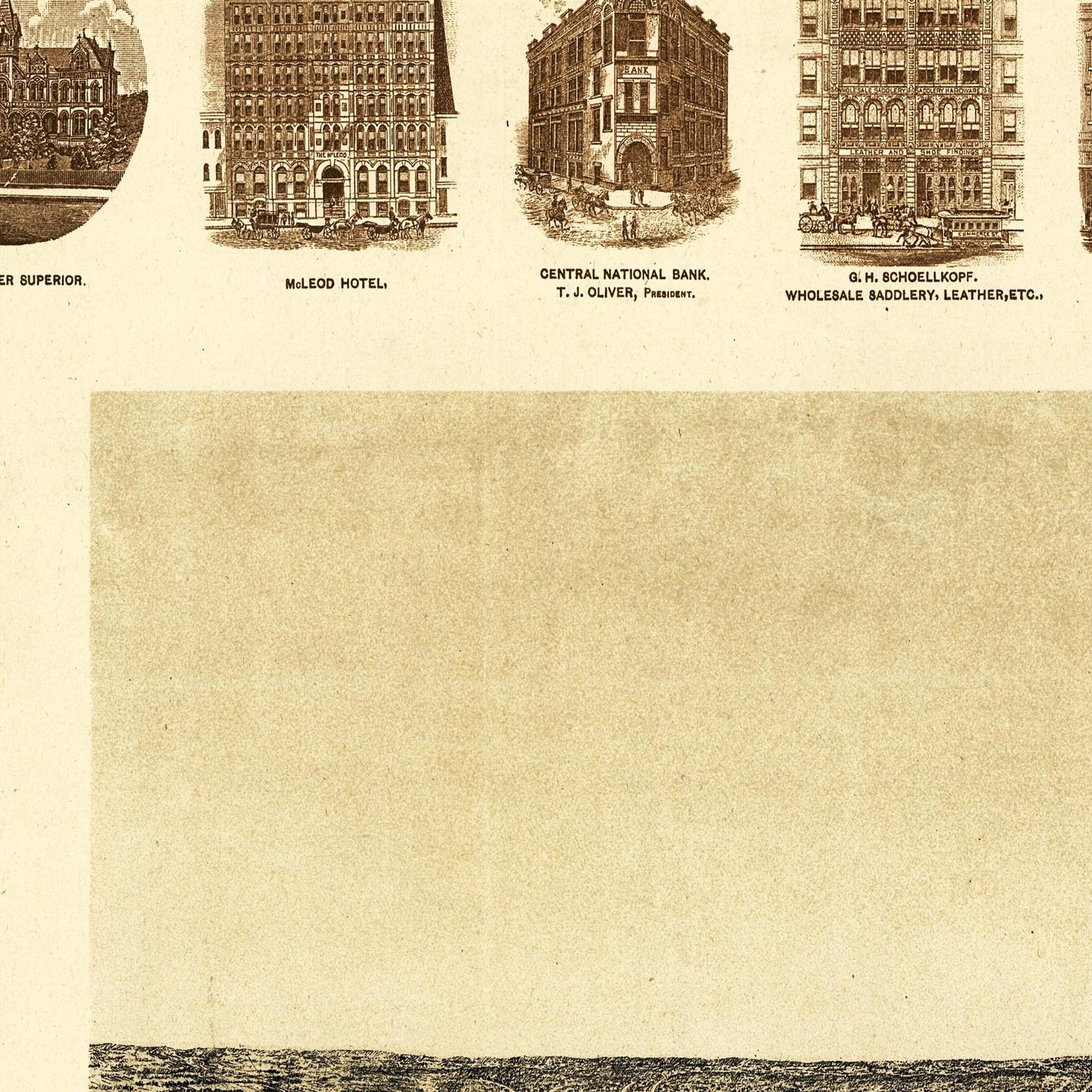 Historische Stadtansicht Dallas um 1892