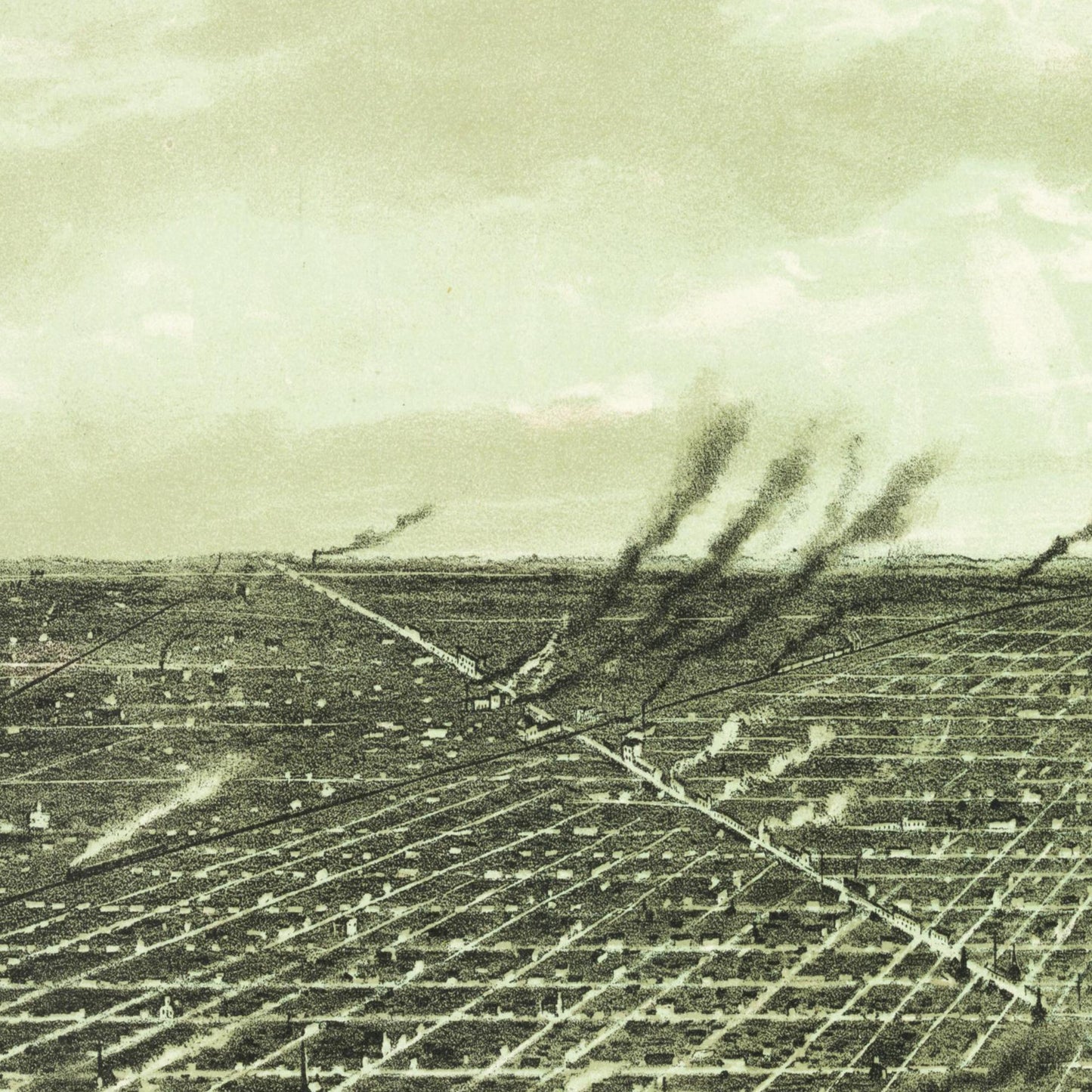 Historische Stadtansicht Detroit um 1890