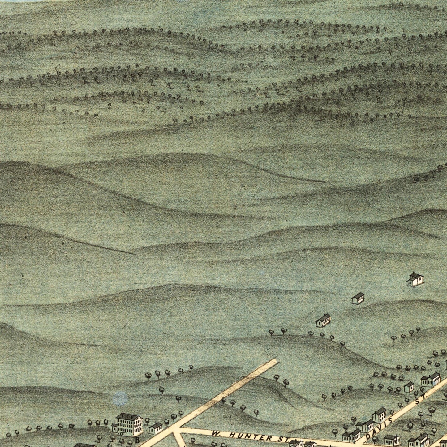 Historische Stadtansicht Atlanta um 1871