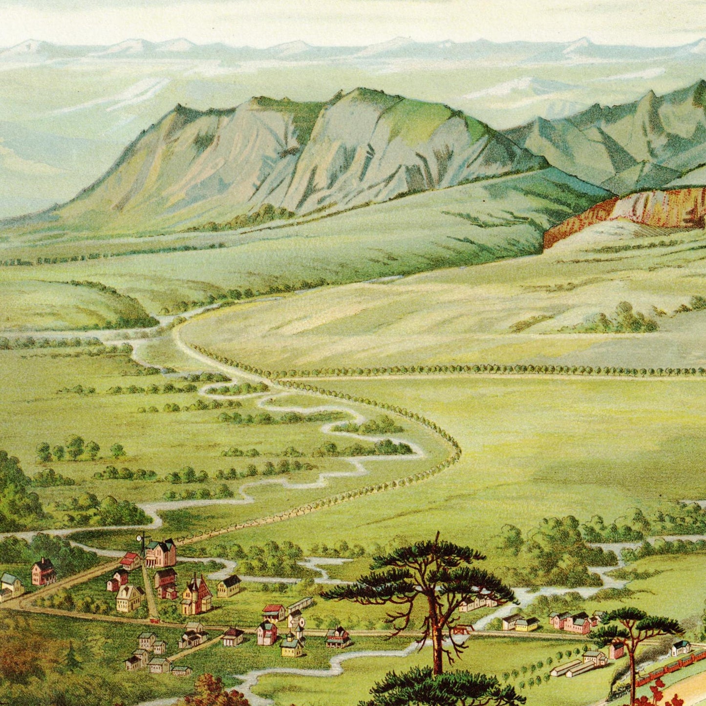 Historische Stadtansicht Colorado Springs um 1890