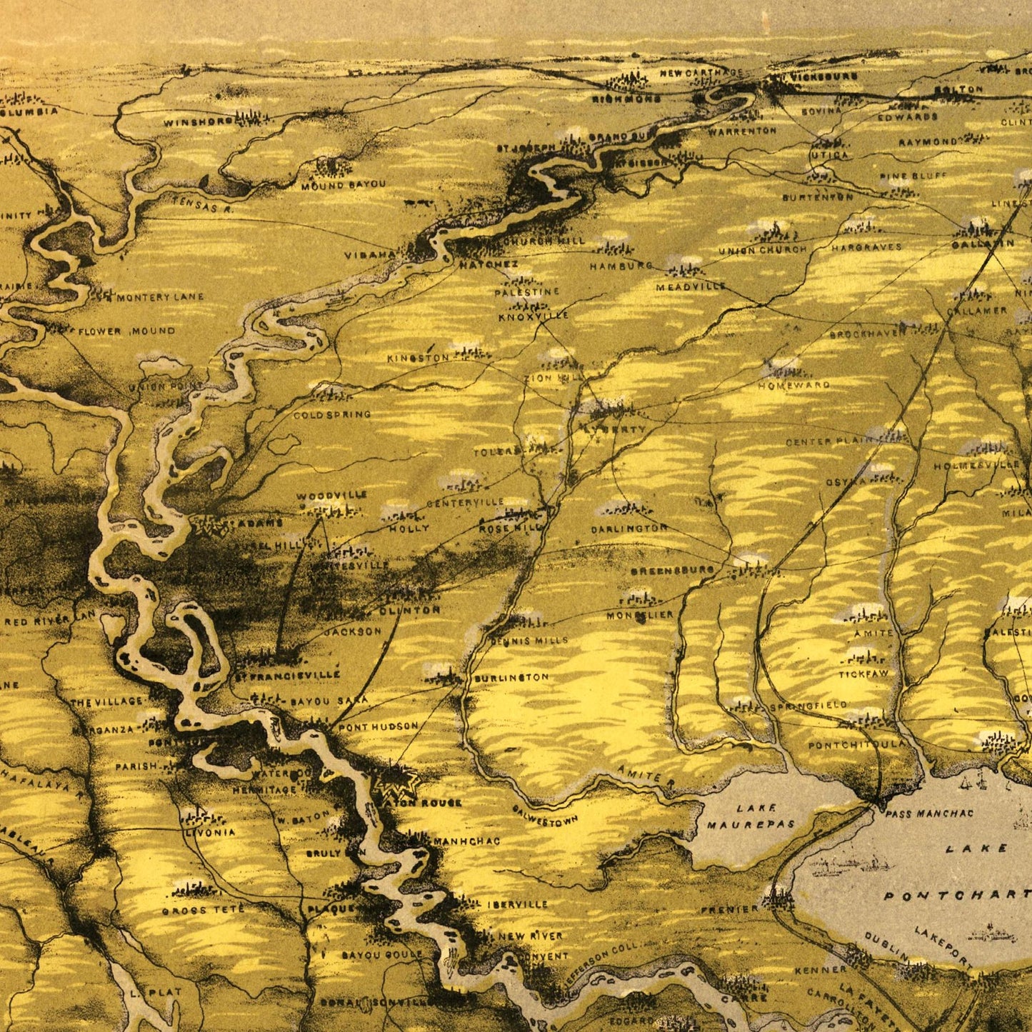 Historische Stadtansicht New Orleans um 1861