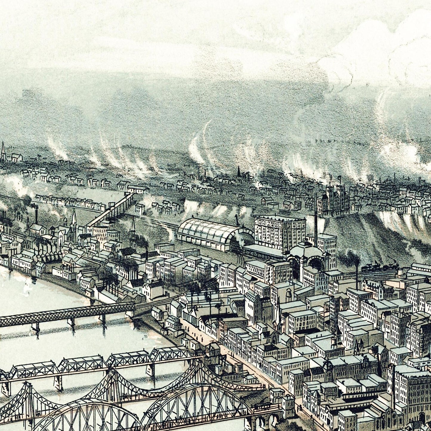 Historische Stadtansicht Pittsburgh um 1902