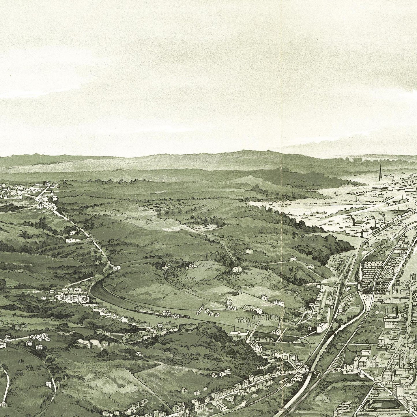 Historische Stadtansicht Cincinnati um 1900