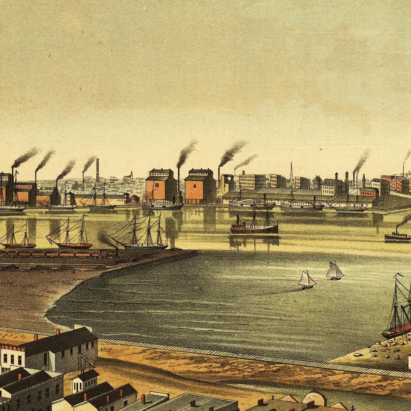 Historische Stadtansicht Toledo um 1876