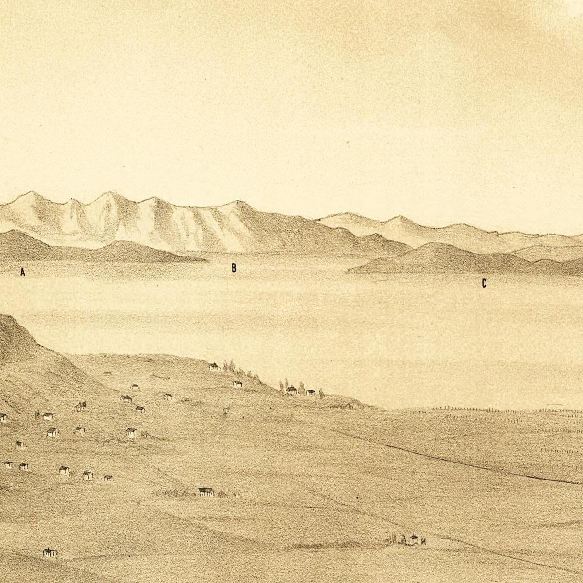 Historische Stadtansicht Salt Lake City um 1875