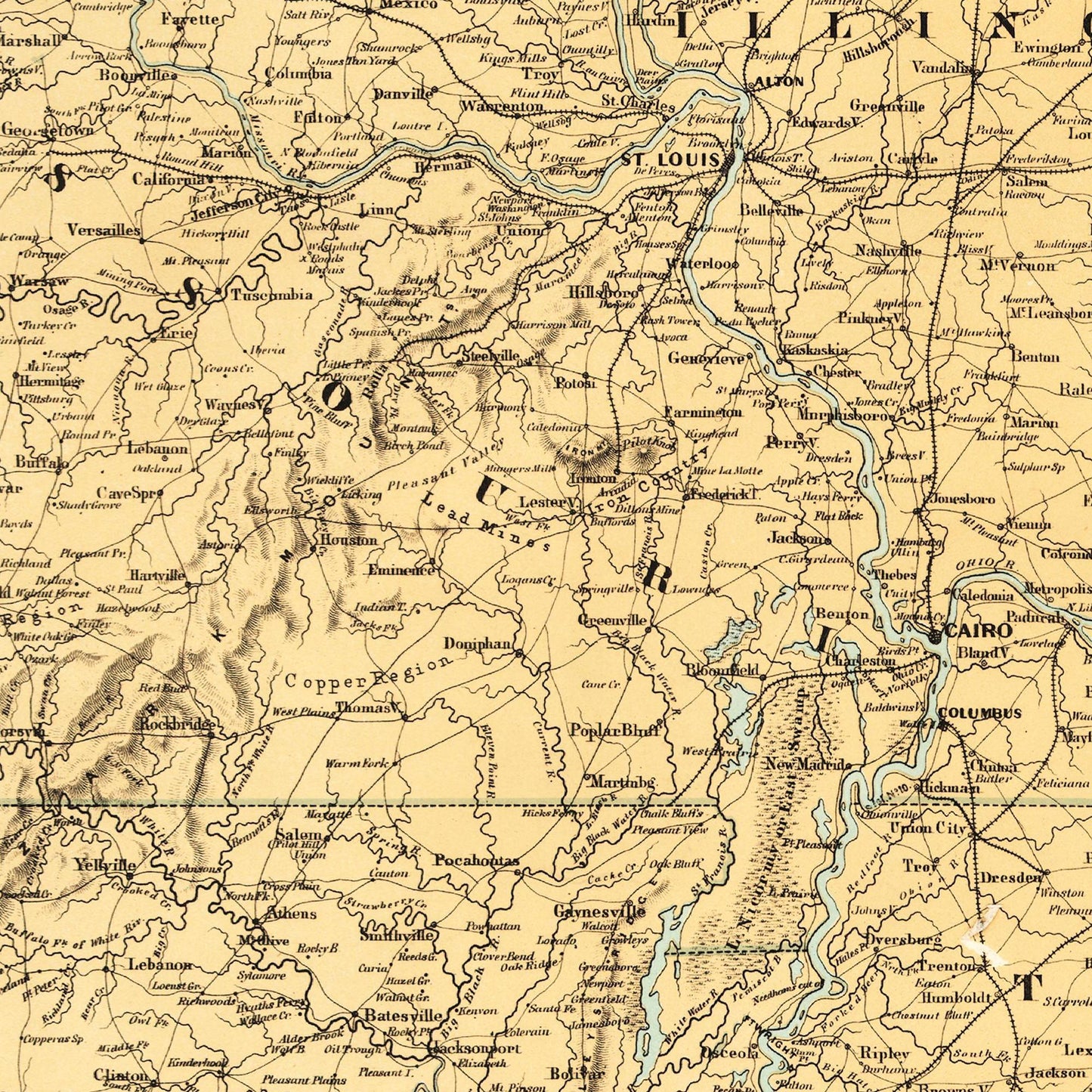Historische Landkarte Konfederierte USA um 1861