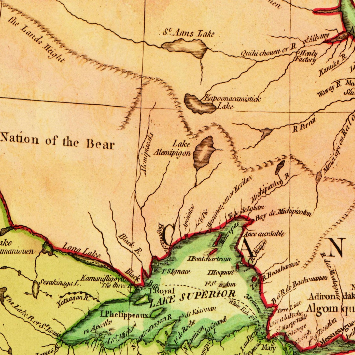 Historische Landkarte USA um 1700
