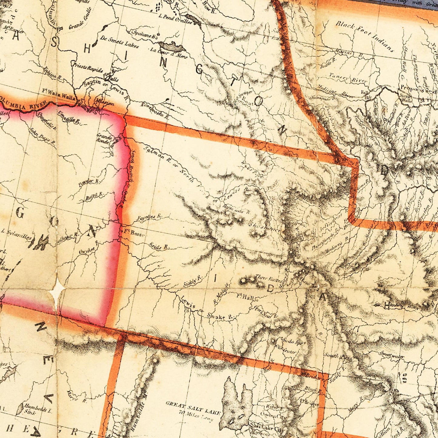 Historische Landkarte USA um 1863
