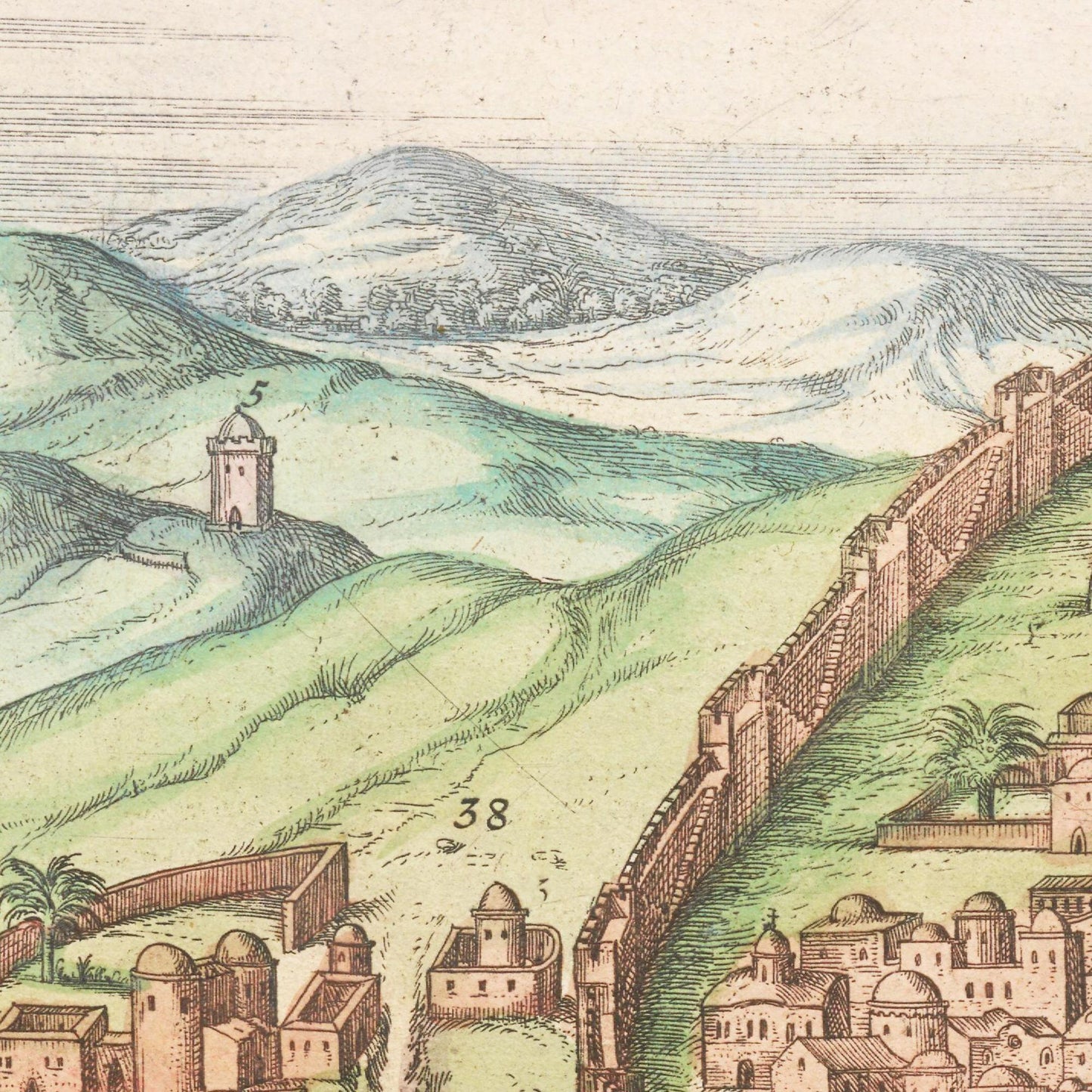 Historische Stadtansicht Jerusalem um 1575