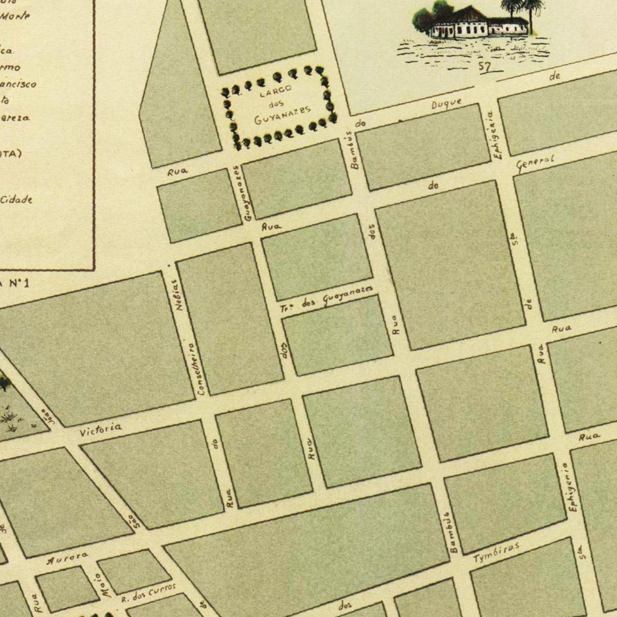 Historischer Stadtplan Sao Paulo um 1877