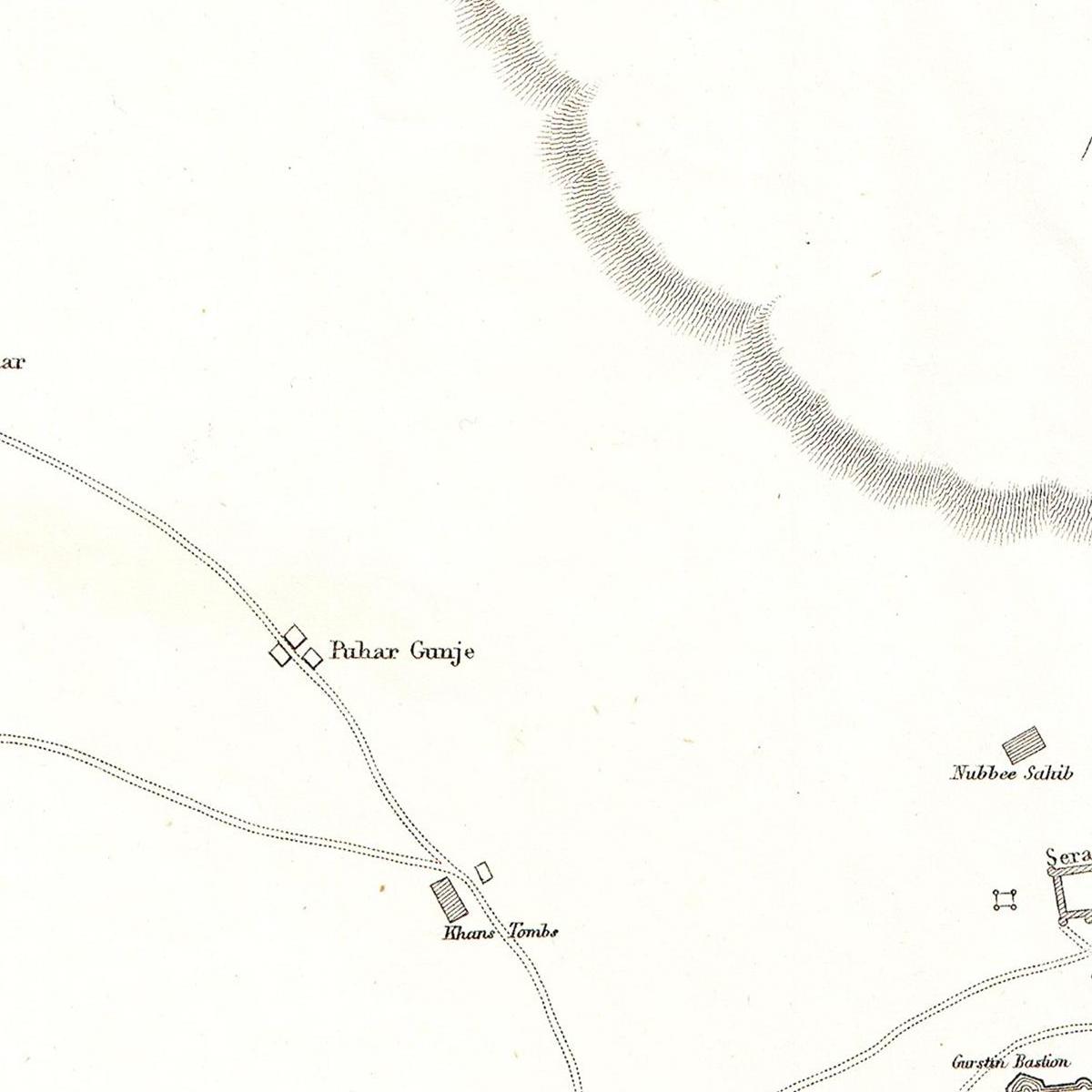 Historischer Stadtplan Delhi um 1867