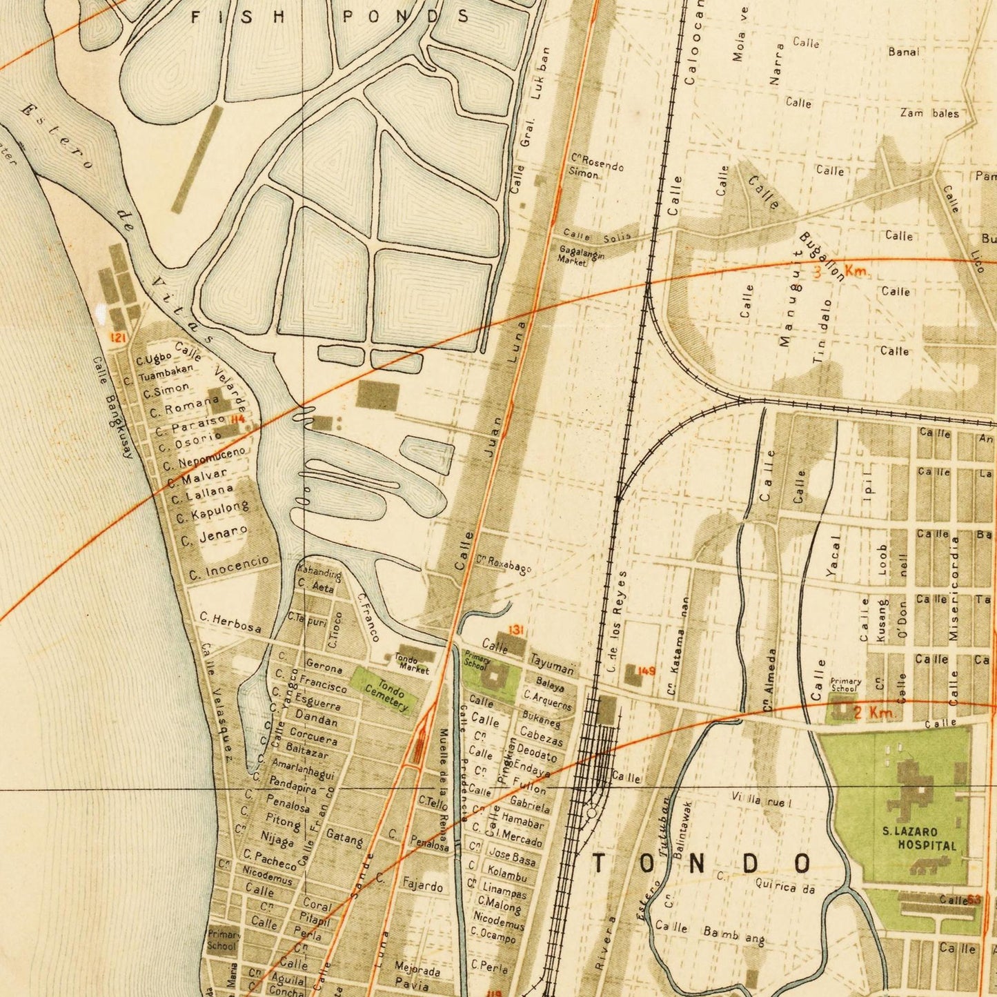 Historischer Stadtplan Manila um 1920