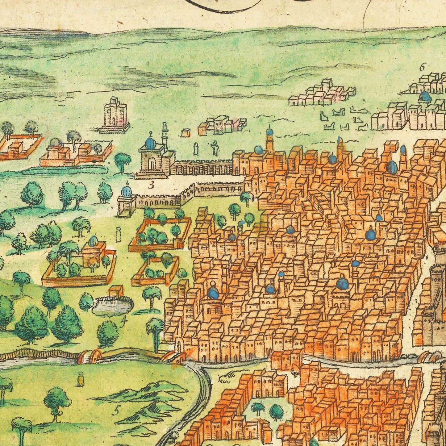 Historischer Stadtplan Kairo um 1572