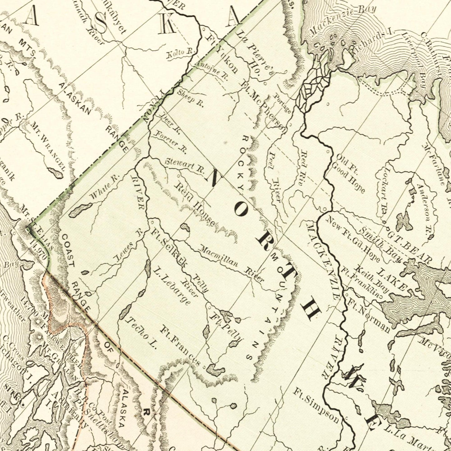 Historische Landkarte Kanada um 1882