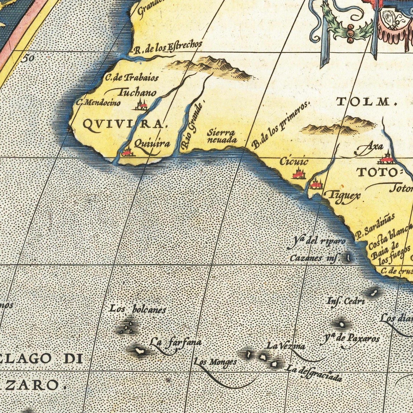 Historische Landkarte Amerika um 1570
