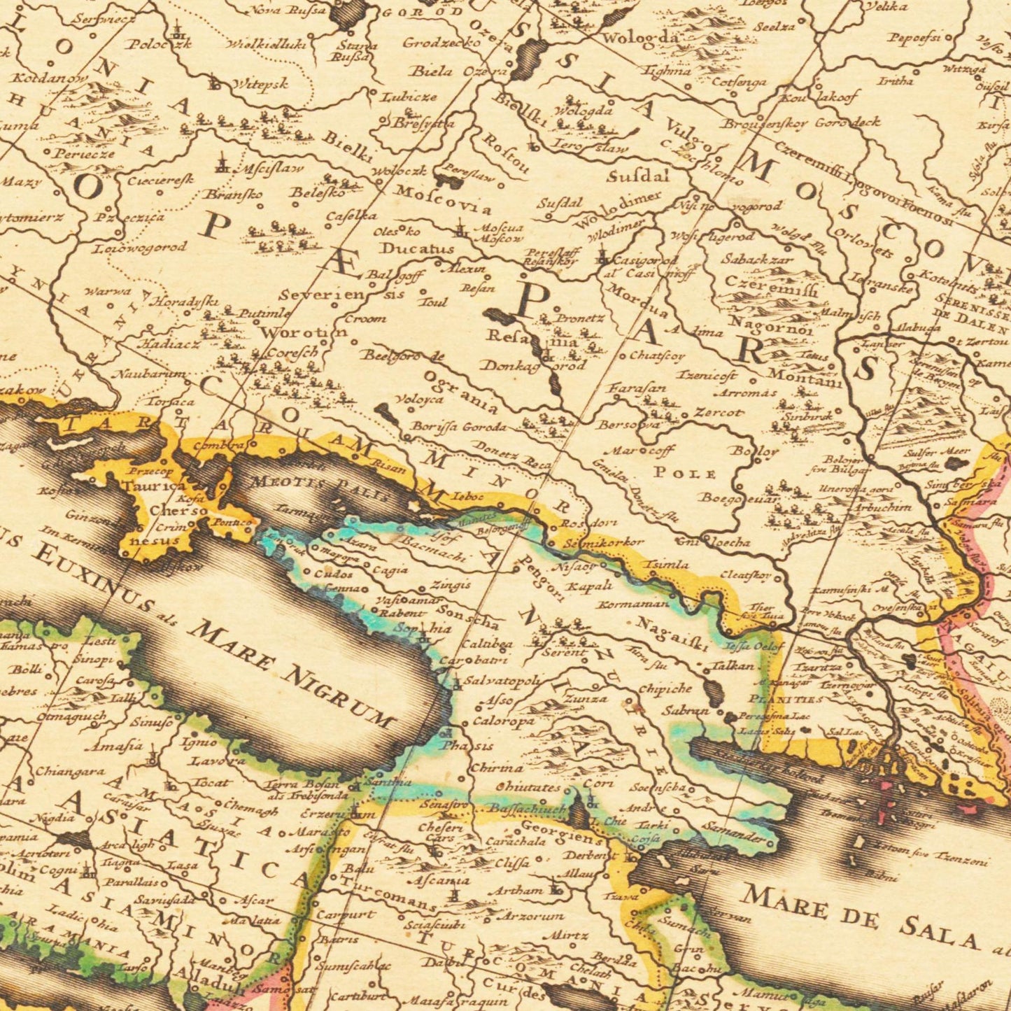 Historische Landkarte Asien um 1694