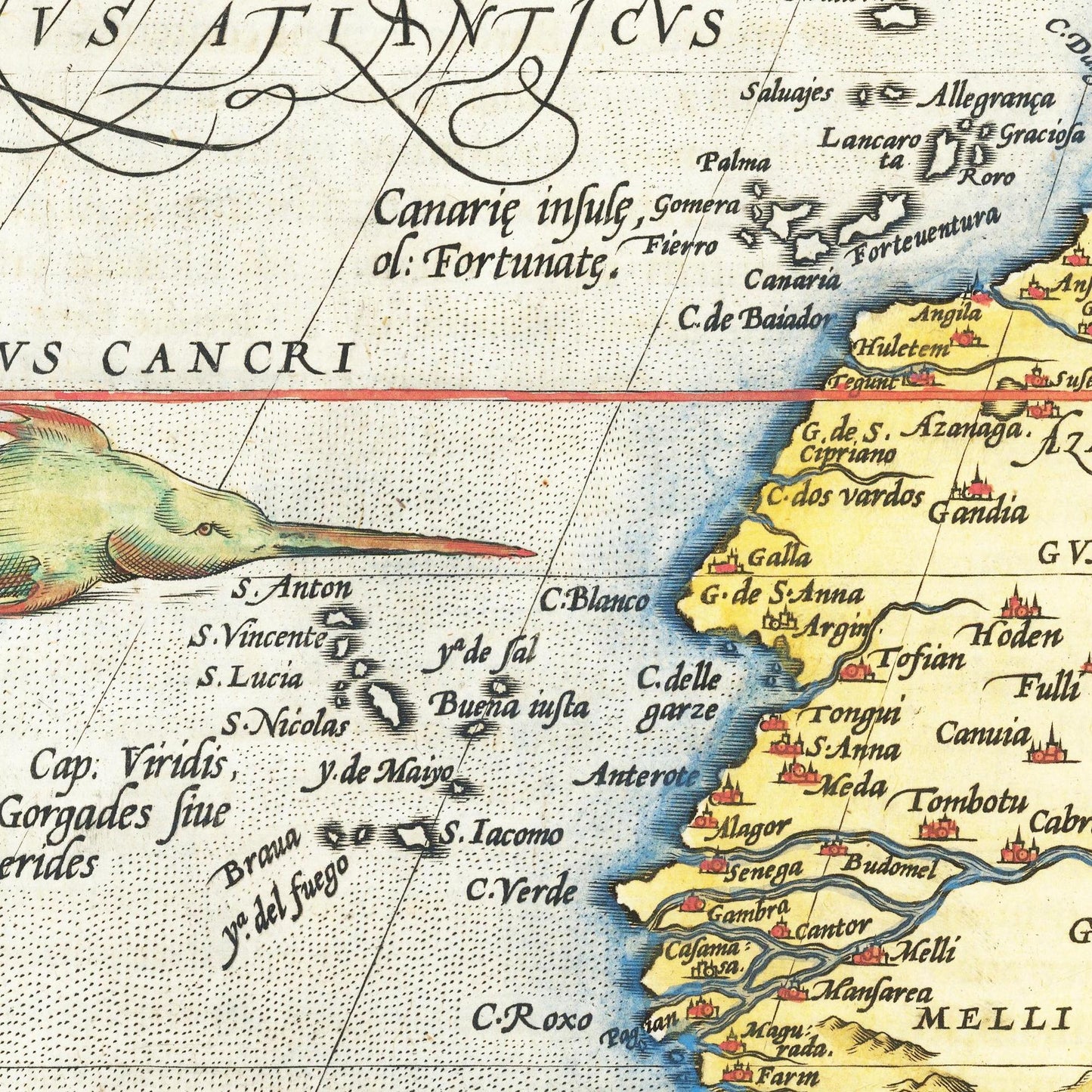 Historische Landkarte Afrika um 1570