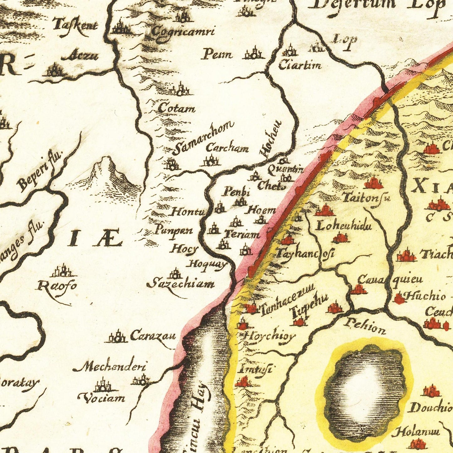 Historische Landkarte China um 1636