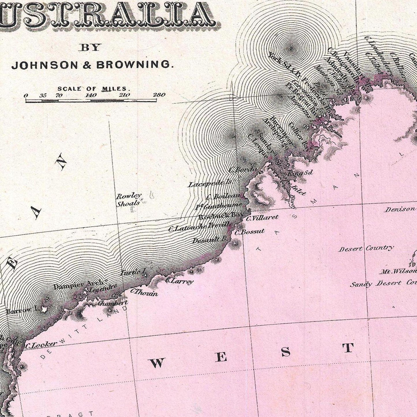 Historische Landkarte Australien um 1861