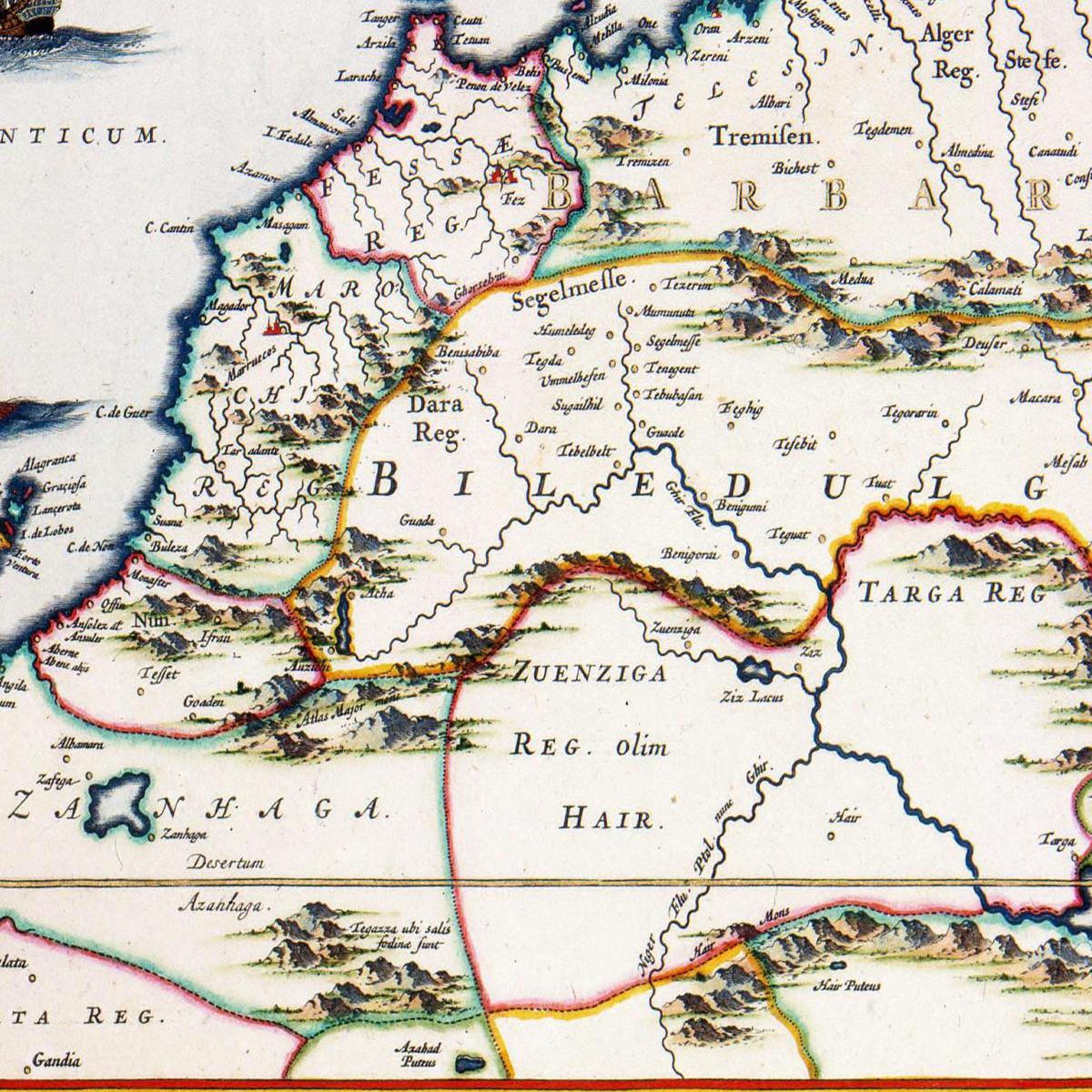 Historische Landkarte Maghreb um 1690