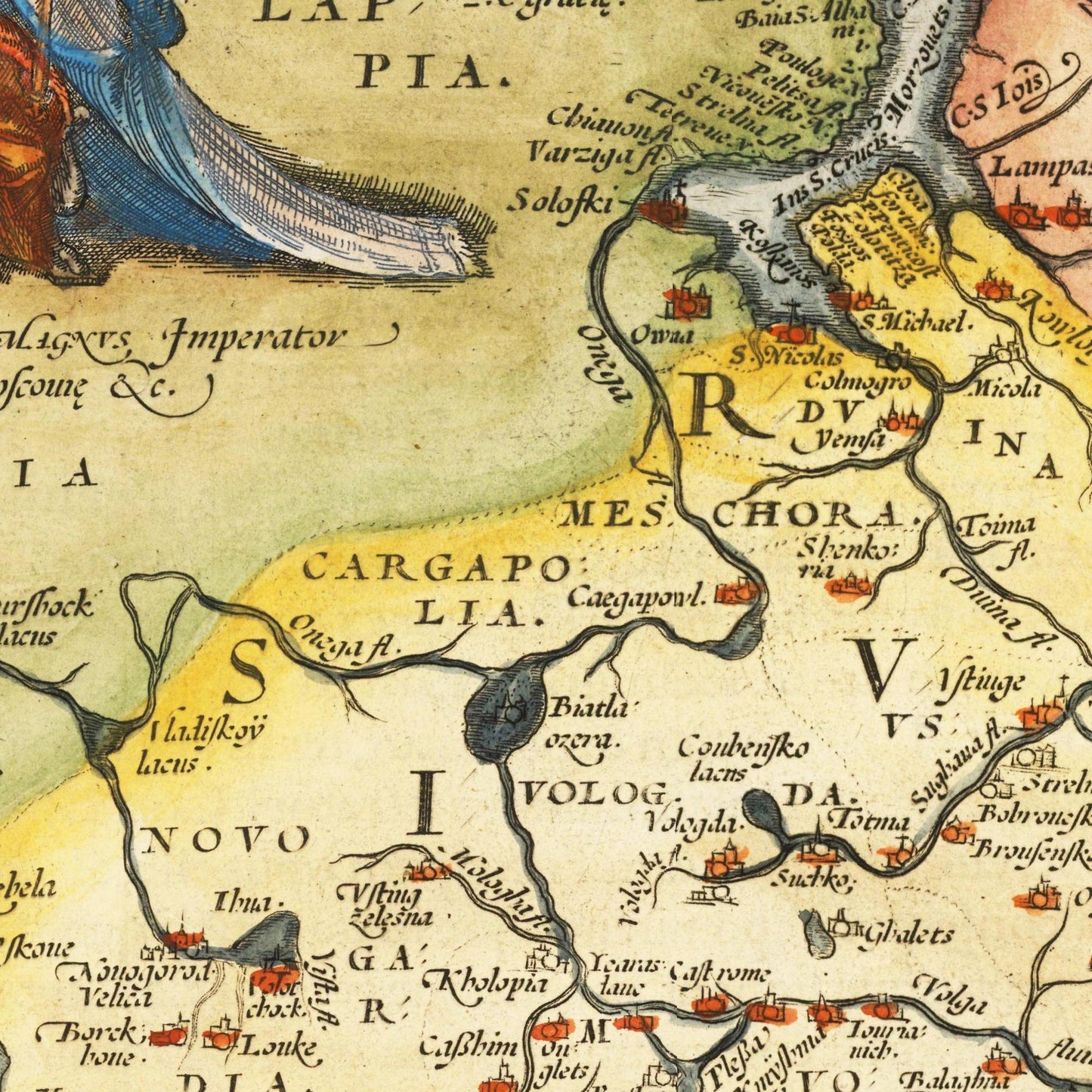 Historische Landkarte Russland um 1580