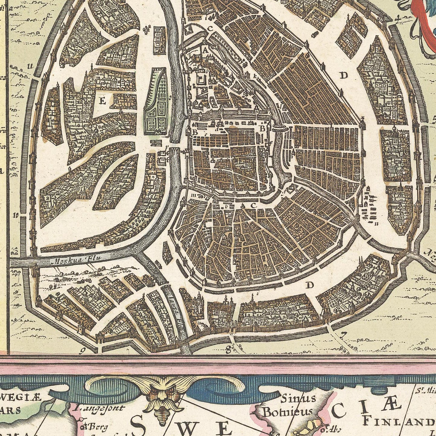 Historische Landkarte Russland um 1651