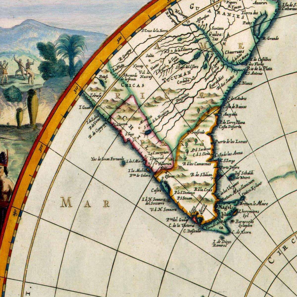 Historische Landkarte Antarktis um 1690