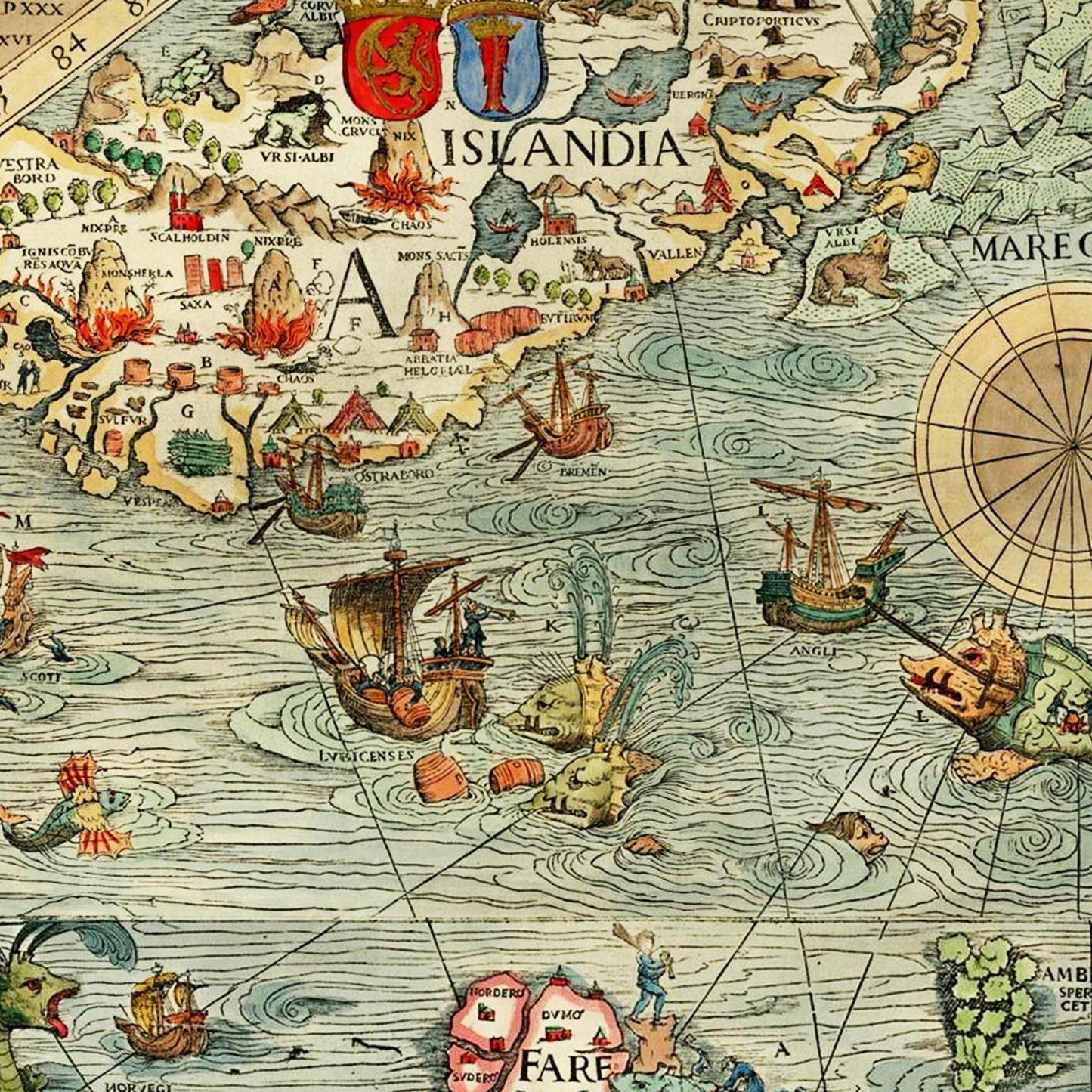 Historische Landkarte Nordeuropa um 1539