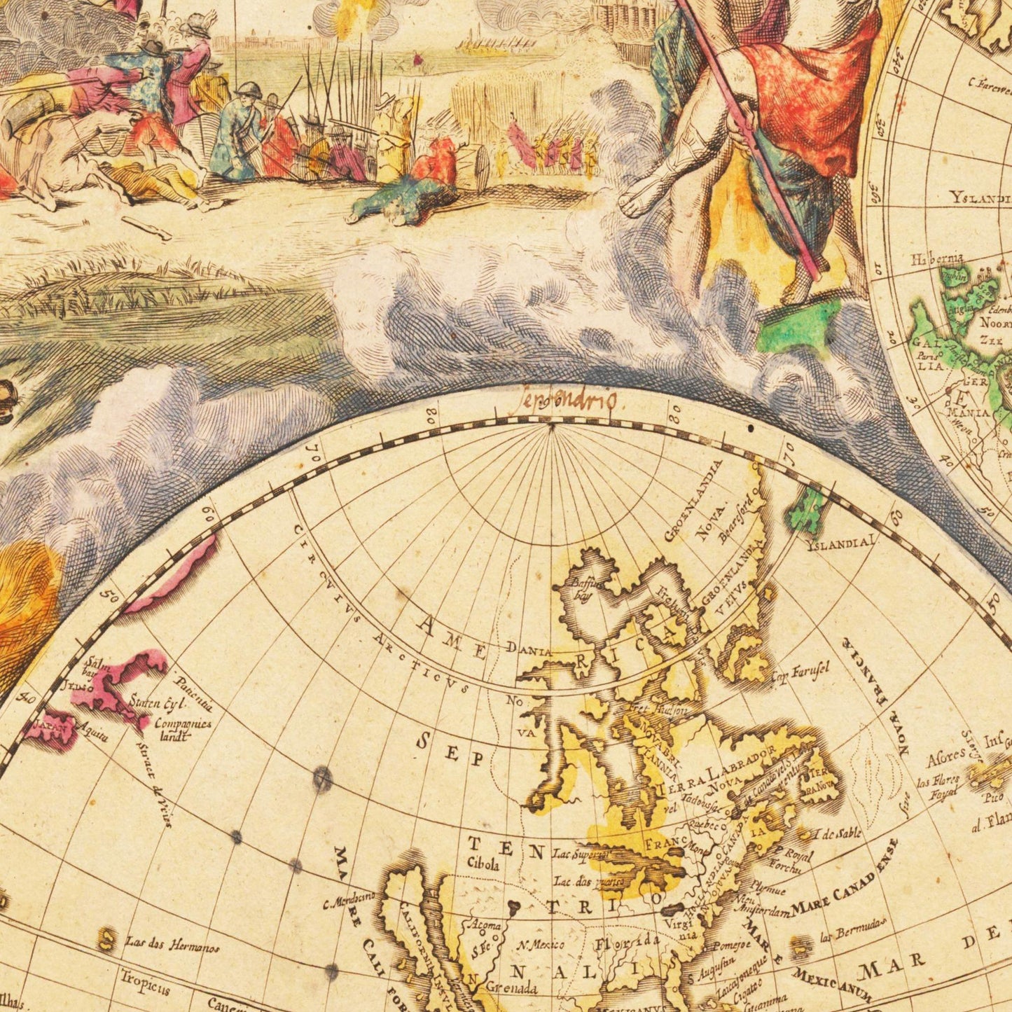 Historische Weltkarte um 1737