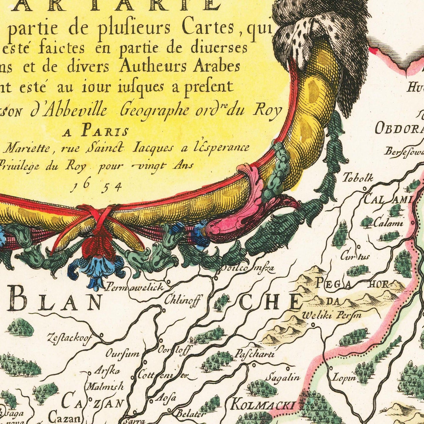 Historische Landkarte Tartarien um 1654