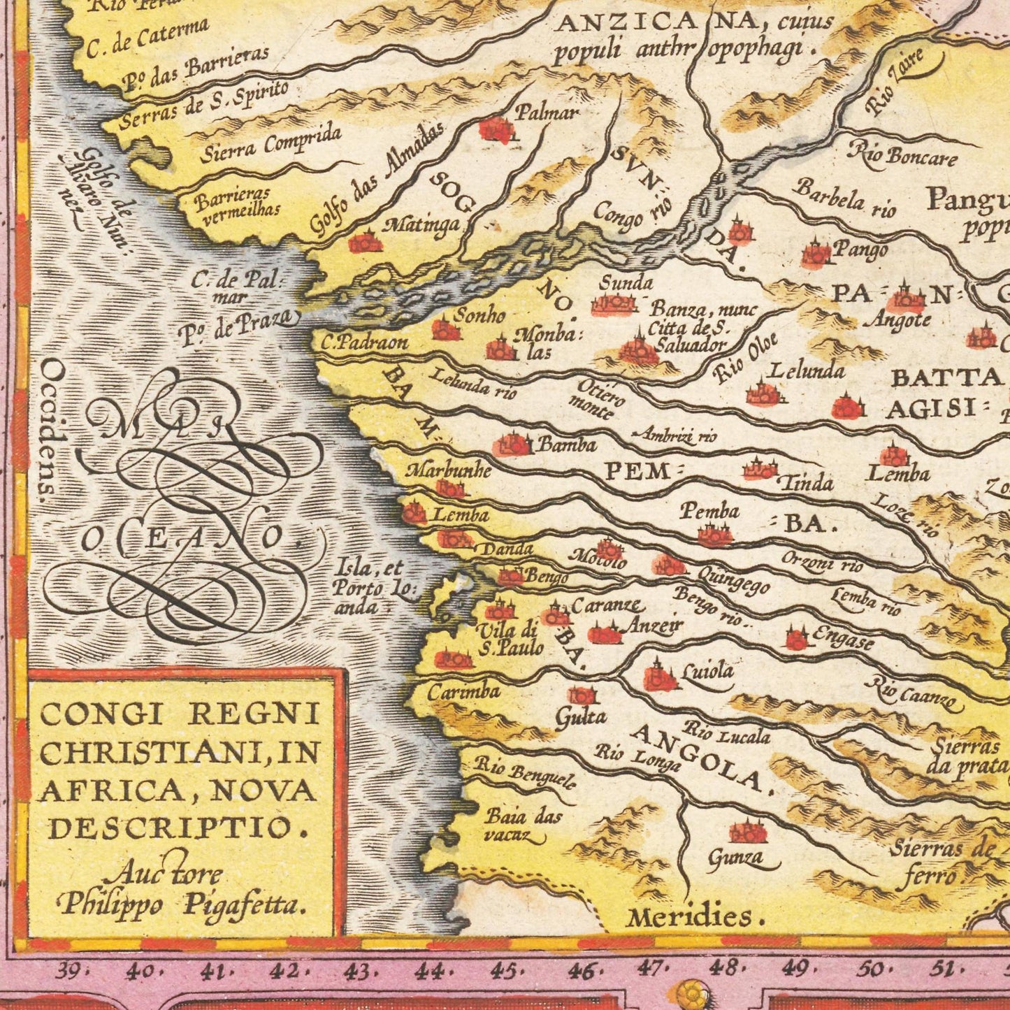 Historische Landkarte Marokko um 1609