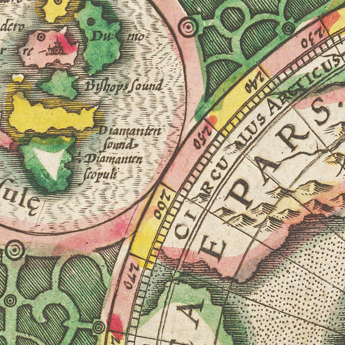 Historische Landkarte Arktis um 1609
