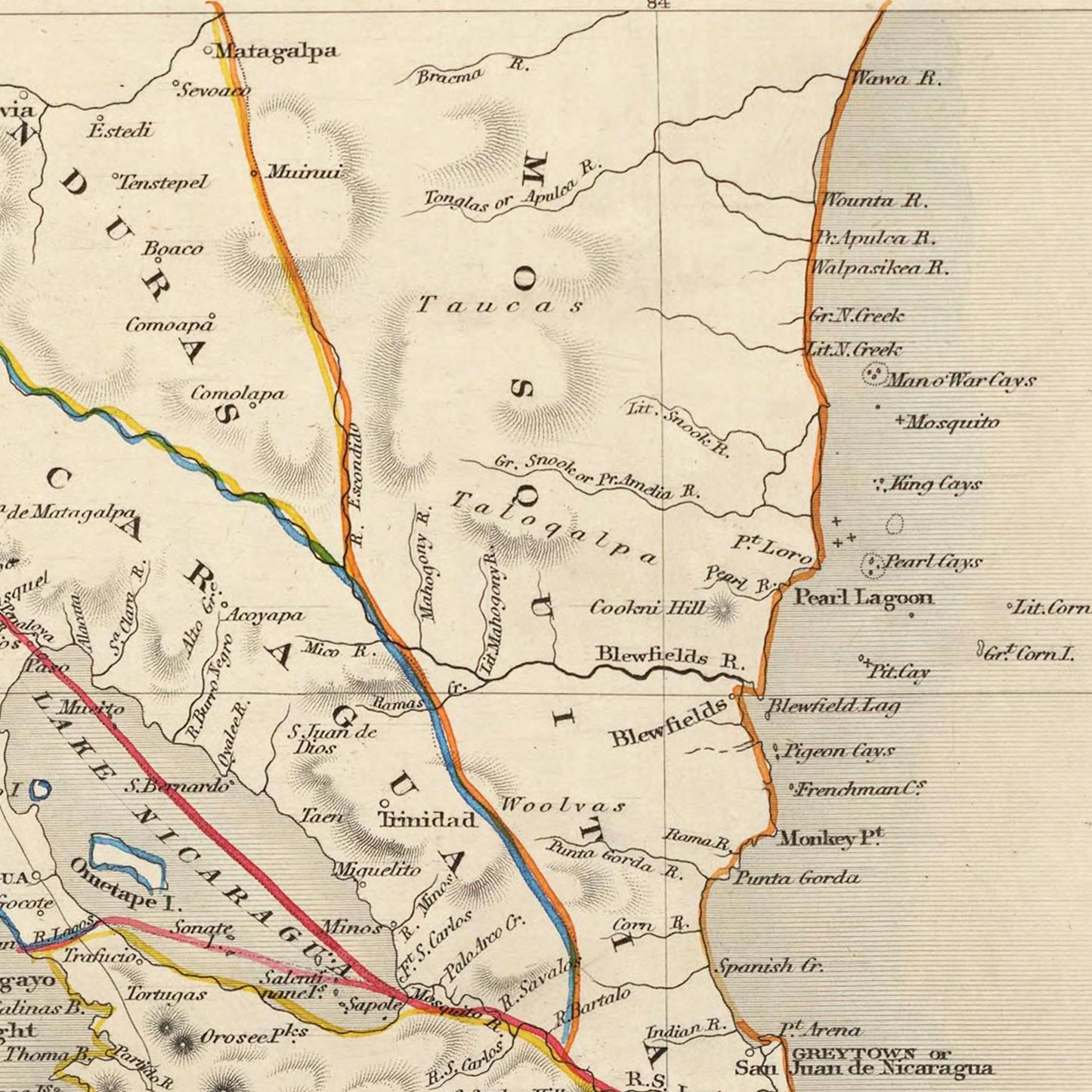 Historische Landkarte Panama um 1850