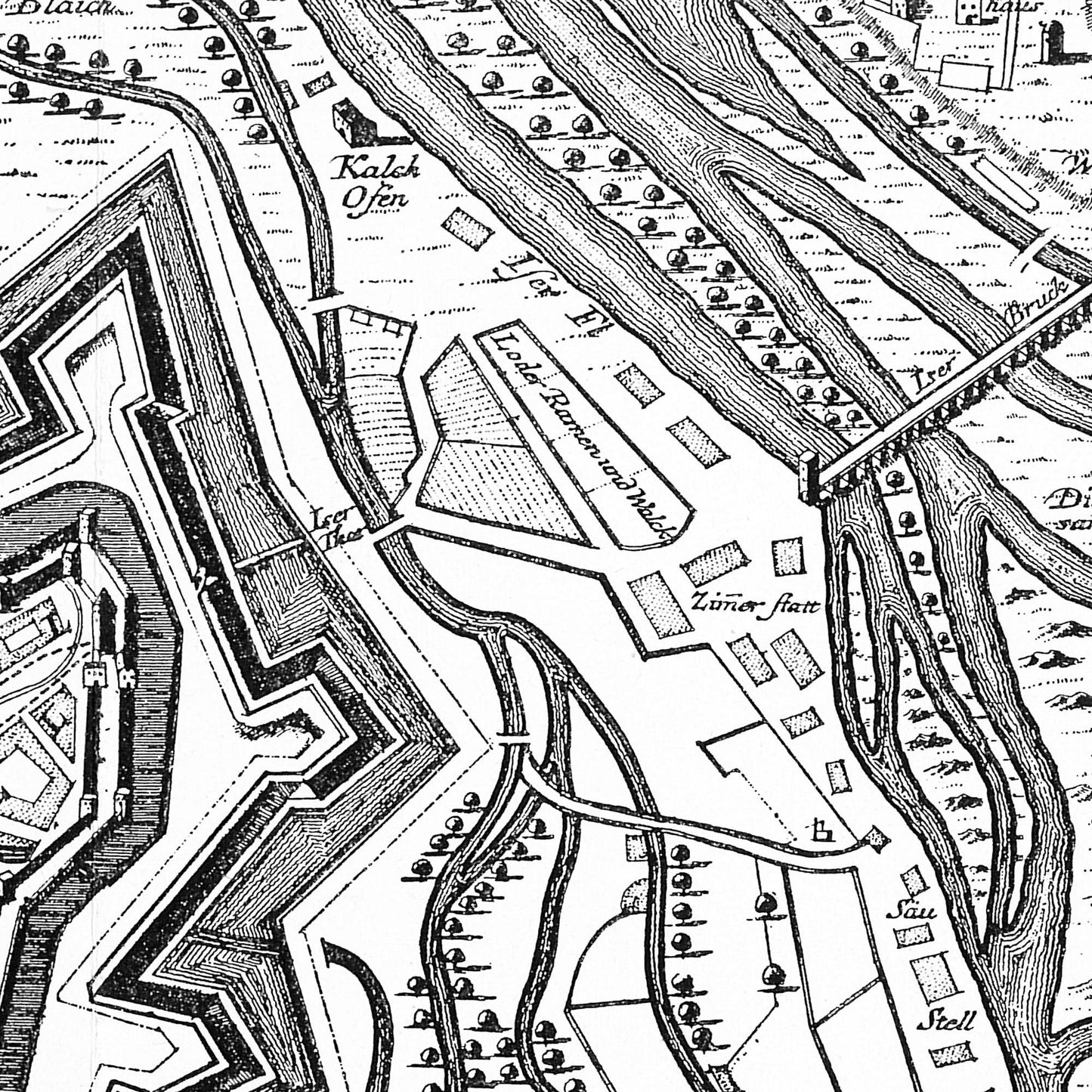 Historischer Stadtplan München um 1740